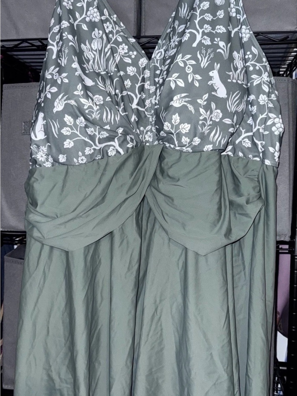 BloomChic Green White Floral Swimdress 28W